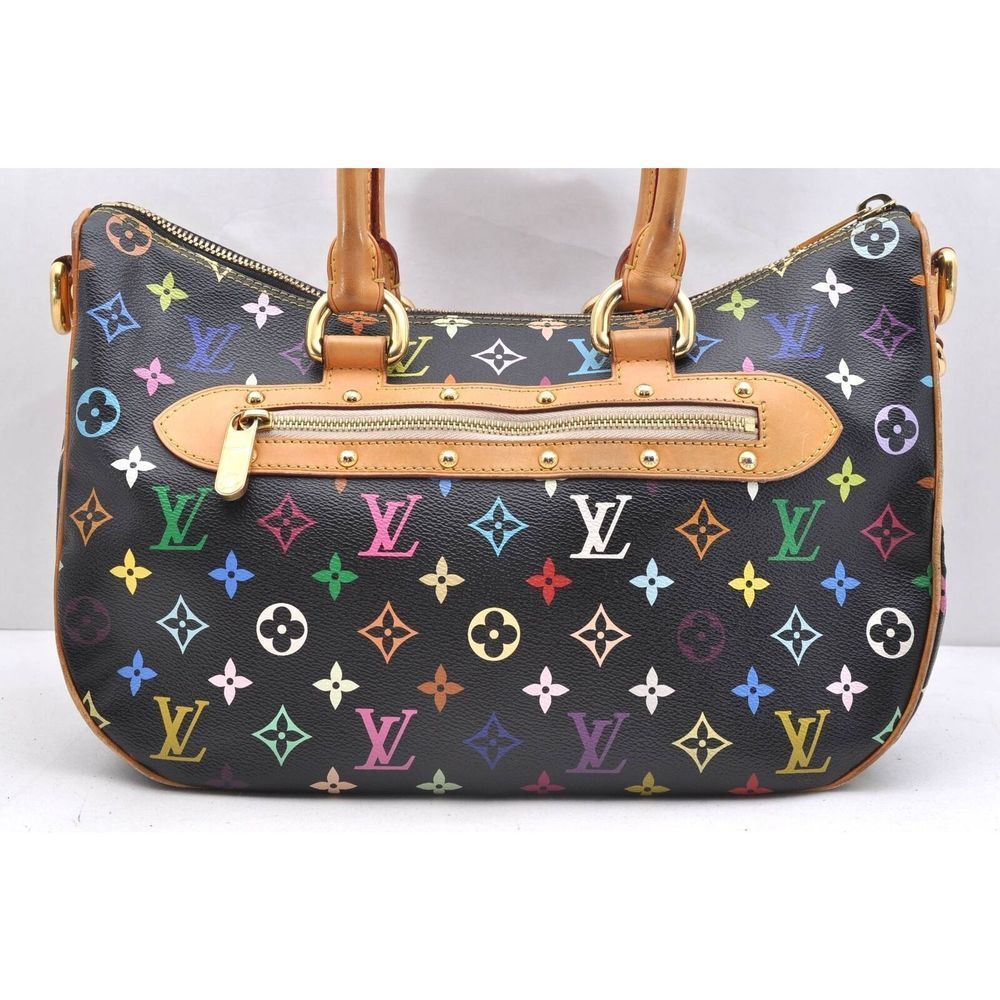 Auth Louis Vuitton Monogram Multicolor Rita 2way Hand Bag Black - Picture 2 of 12